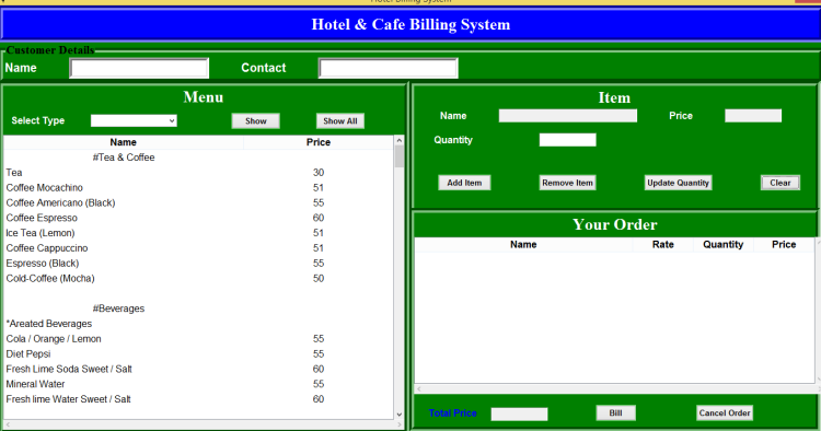 Hotel Billing System Using Tkinter In Python Free Source Code Sourcecodester 0356